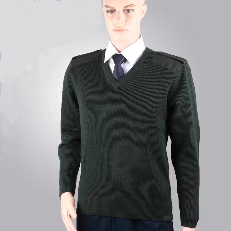 Winter Sweater for Men, V-Neck Knitwear, Fleece Sweater, Sweetheart Collar, Thickened and Warm Wool Sweater, Army Green Sweater