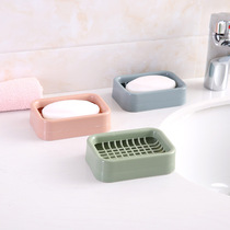 Grid Drain Soap Box Nordic Creativity Belt Cover Large Soap Rack Plastic Brief Euro Double Double Soap Box Soap Holder