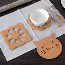 Hollow cartoon wooden coaster insulation mat kitchen anti-hot non-slip placemat bowl mat pot mat table mat tea cup mat