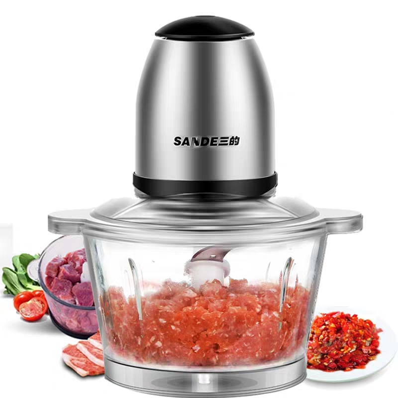 Three's meat grinder household electric stainless steel stuffing dish stirring garlic mud device small multi-functional meat mincer