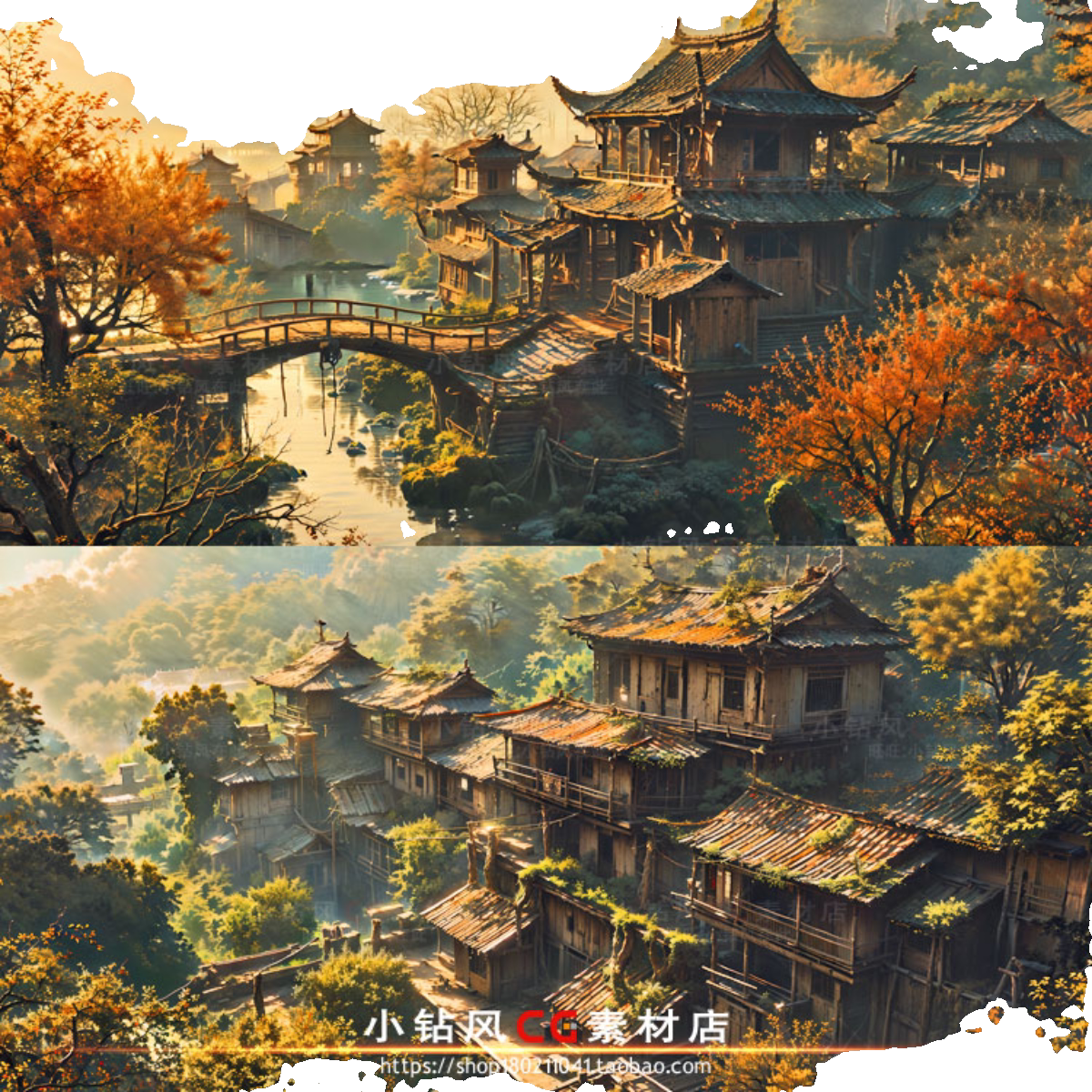AI唯美村落场景设定素材,古老村庄游戏设计灵感神器!_ai游戏_淘宝游戏网