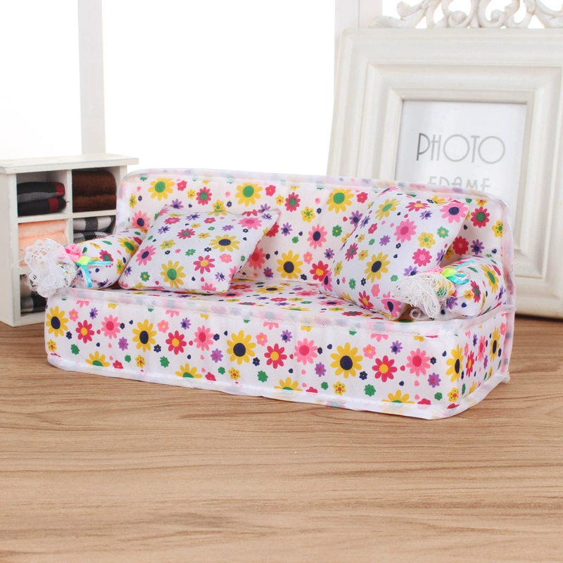 Búp bê Vải Sofa Vải Sofa Dress Up Barbie Doll House Set Set Phụ kiện Play House Children Đồ chơi bup bê chi bi