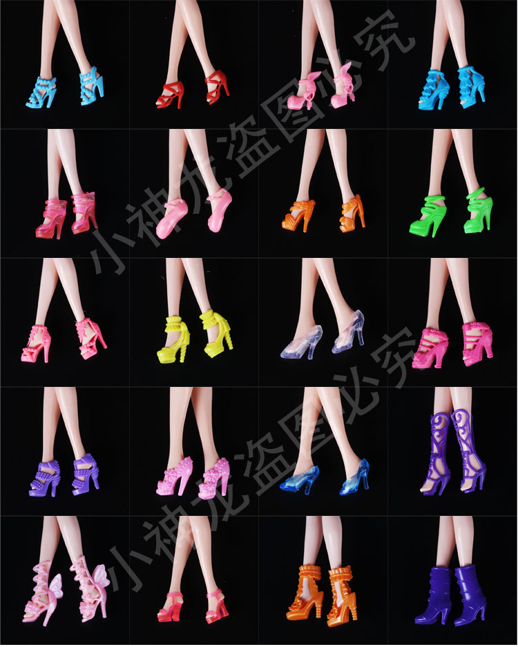 Búp bê búp bê Barbie giày cao gót dép pha lê giày cô gái đồ chơi 20 đôi giày phụ kiện phổ quát búp bê lol surprise