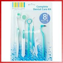 2sets dental care tooth brush kit floss stain tongue picks
