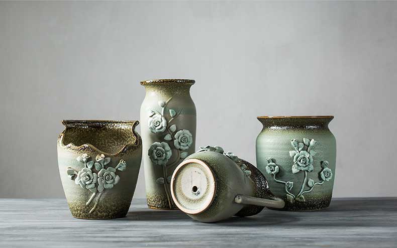 Xin Miao sáng tạo chậu hoa gốm đơn giản thịt hoa chậu cũ cọc chậu hoa lớn bình hoa - Vase / Bồn hoa & Kệ chậu đất