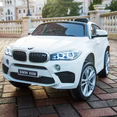 BMW Children's electric car four-wheel off-road remote control toy car can sit on the child swing Baby Baby Baby Stroller