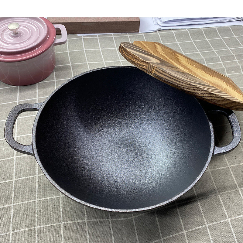 25 cm cast iron frying pan-shaped wok (spot)