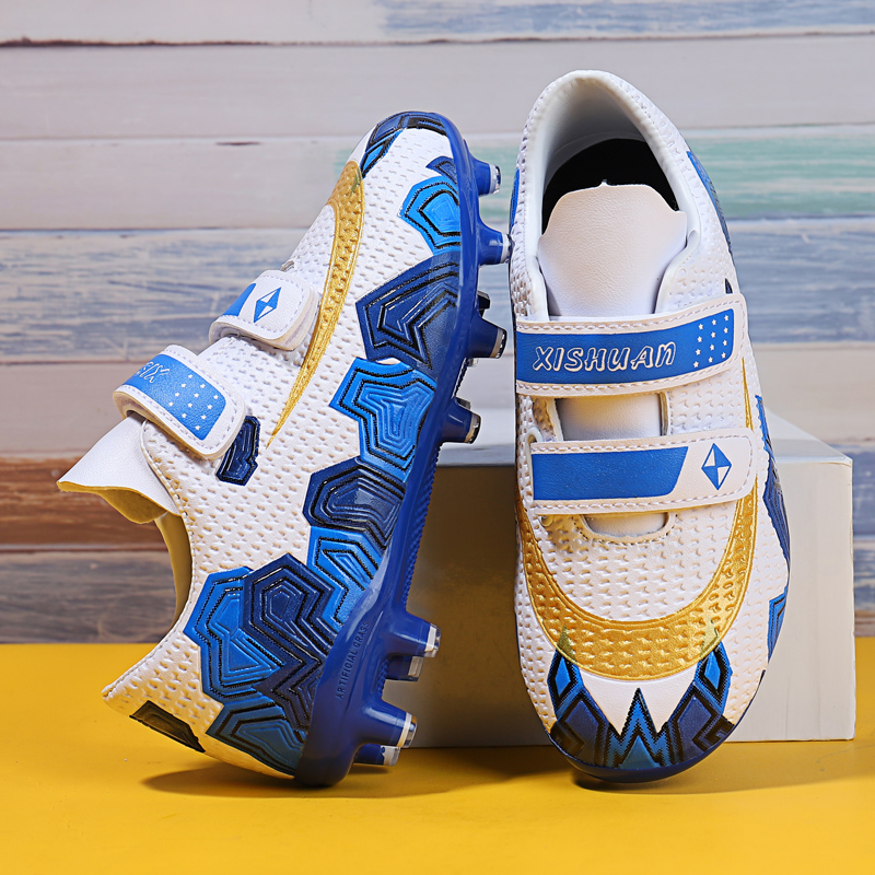 Teenagers' non-slip football shoes male and female children Primary and secondary schools Long nails AG Nails TF Magic Sticker Training Shoes