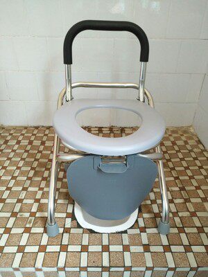Ultra-thick stainless steel folding mobile toilet soft stool orange medical equipment for pregnant women and elderly patients - Taobao