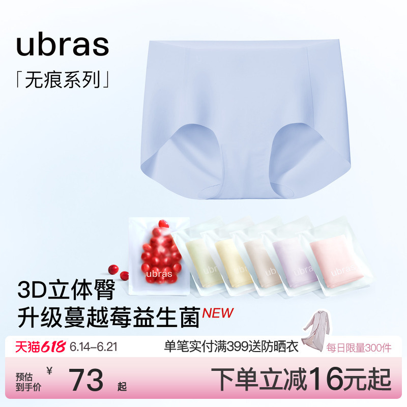 Ubras Seamless Mid-Waist Women's Underwear, Invisible 15A Cranberry Pure Cotton Extended Crotch, Summer Thin Shorts Ubras Seamless Mid-Waist Women's Underwear, Invisible 15A Cranberry Pure Cotton Extended Crotch, Summer Thin Shorts