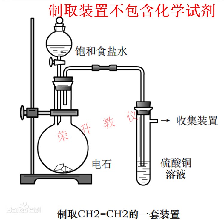 电石流酸铜饱和食盐水制取CH2=CH2装置化学实验器材教学仪器