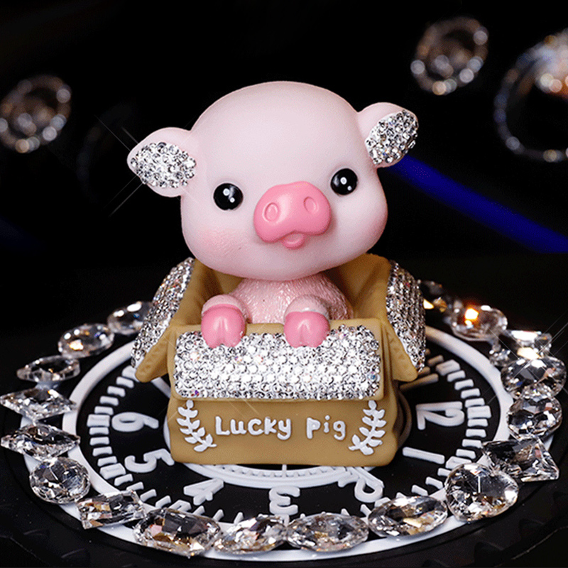 Onboard beautiful car Ornament Pendulum piece Creativity Cute Internet Red Ecstasy piglet Pig Women Car Decoration Middle Control Terrace
