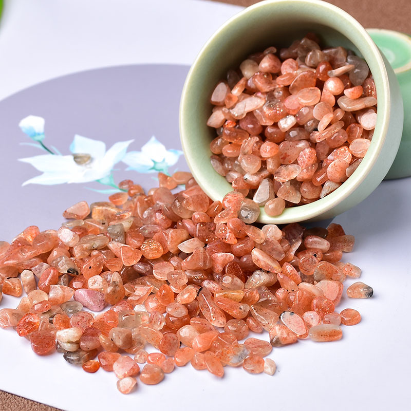 Natural Golden Sun Crystal Gravel, Golden Sun Bracelet, Demagnetizing Stone, Fish Tank Flower Pot Landscaping Decoration, Small Stones