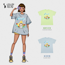 sosoilgi (greedy cheese)double yarn cool cotton pregnant women summer loose hip cover casual short sleeve soft and breathable