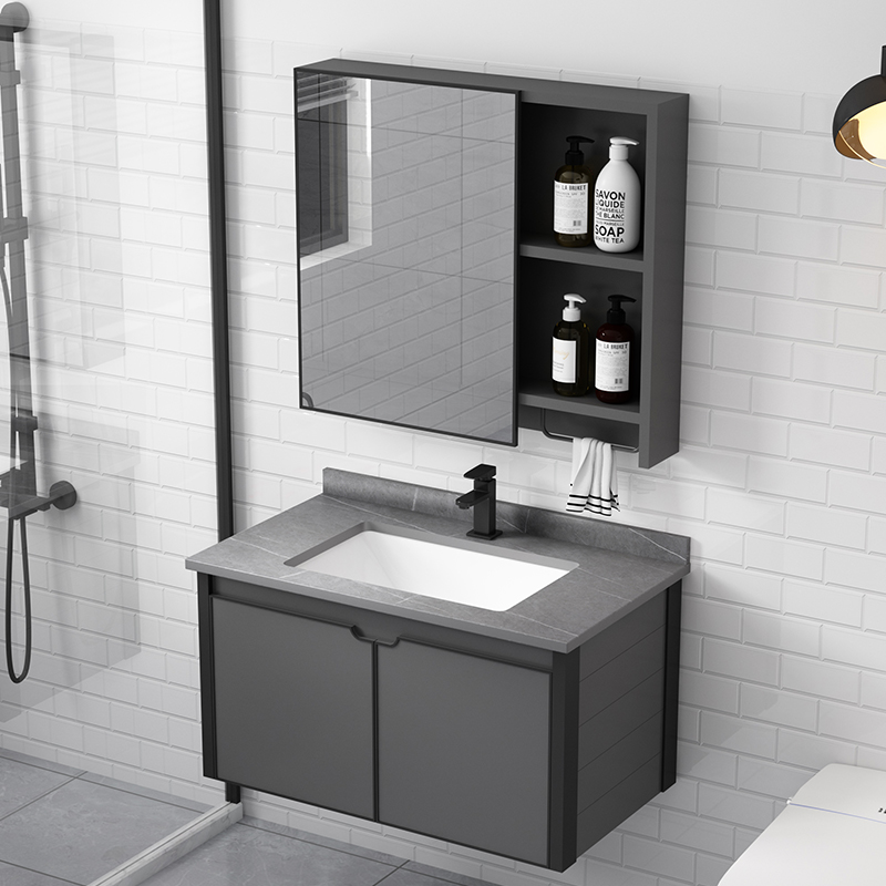 Space aluminum bathroom cabinet combination simple rock plate integrated basin bathroom washbasin washbasin washbasin smart
