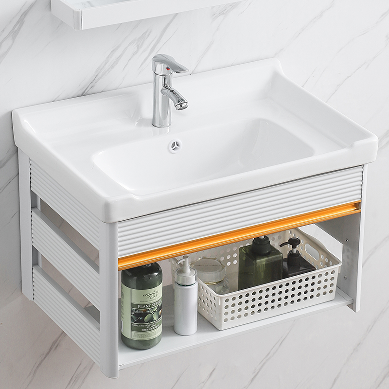 Small Family Type Makeup Room Washbasin Hotel Guesthouse Ceramic Face Basin Simple Hanging Basin Wall-mounted Washbasin Cabinet Combination