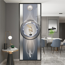 Modern minimalist art glass screen partition living room 2024 new Chinese and European style entrance entrance wall decoration bedroom