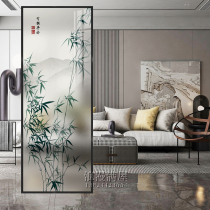 New Chinese style art glass screen partitions the living room double-sided light-transmitting bamboo newspaper safe entrance entrance bathroom shielding