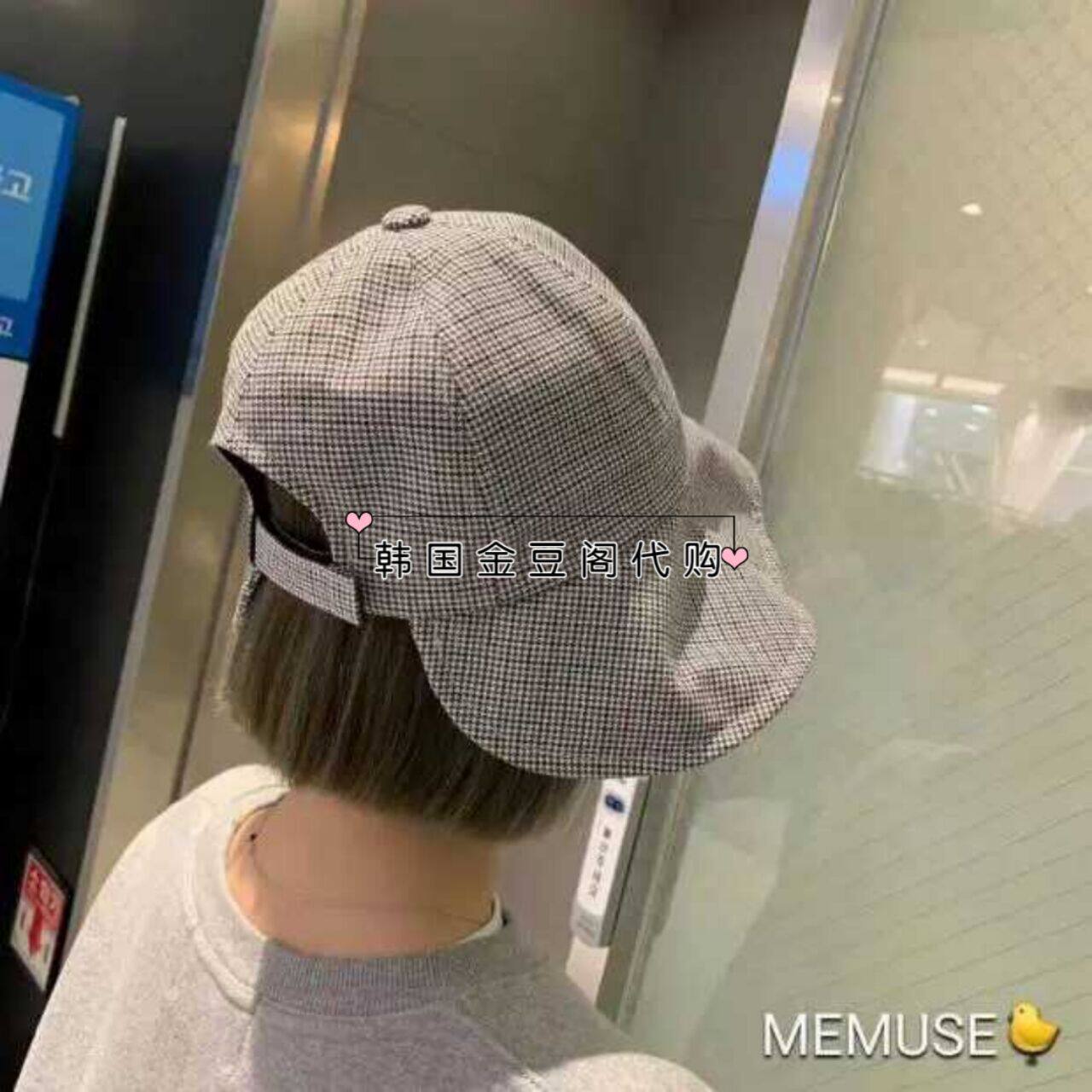 2020 Summer Korea East Gate memuse new retro plaid female sunscreen hat fisherman hat sunshade hat