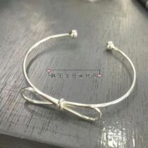 South Korea Dongdaemun Import Xia Xinpindi Cactus925 pure silver butterfly knot bracelet with open hand ring female