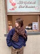 The new Korean Dongdaemun bijou scarf Korean version of the plaid sweet warm net red scarf female shawl tide