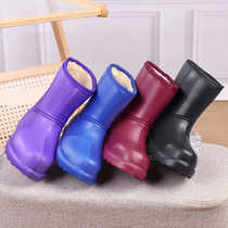 Winter warm outdoor waterproof snow boots for women and men short boots non-slip flat bottom mid-tube thickened plus velvet cotton shoes