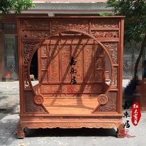 Mahogany furniture Burmese rosewood canopy bed with screen big fruit red sandalwood bed princess bed solid wood