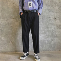 Casual trousers mens straight drop loose nine-point pants suit pants Korean version of the trend drape summer wild and handsome