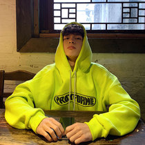 Hooded sweatshirt mens green jacket Korean version of the trend couple tide brand loose vetiver Hong Kong style ins tide brand all-match
