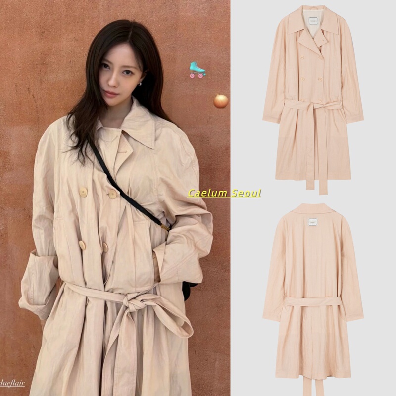 Small Amount in Stock *Overdue Flair 26 New Model, Same Style as Hyomin, Puff Sleeve Jacket, Coat, Trench Coat for Women