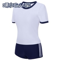 College Wind Split Swimsuit Woman Chinlon Material With Chest Cushion Teenage Girl Student Retro Basic write true swimsuit