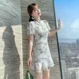 Юбка, летний легкий корсет, ципао, платье, 2021 года, светлый стиль, подходит для подростков, в цветочек