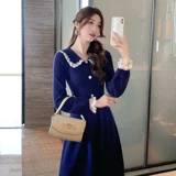 Демисезонное трикотажное трикотажное платье, свитер, длинная юбка, 2020 года, яркий броский стиль, по фигуре