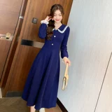 Демисезонное трикотажное трикотажное платье, свитер, длинная юбка, 2020 года, яркий броский стиль, по фигуре