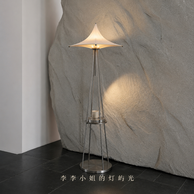 Ufo Triangular Floor Lamp Modern Minimalist Metal Tripod Decorative Lamp Living Room Bedroom Standing Floor Lamp