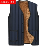 Junlun trung niên dày cotton vest vest nam kích thước lớn ông già vest vest vest cotton mùa xuân và mùa đông