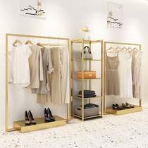 Wanjian clothing store display light and luxury side-layered male and female clothing store display stall golden hanger