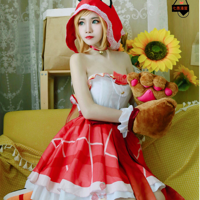 taobao agent Qingcang Specials King Cat Dog Diary Daqiao Glory Xingyuan Skin Cos clothes Little Red Hat Cosplay Set