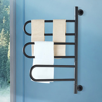 304 stainless steel smart electric towel rack home toilet heated towel drying rack bath towel holder rotatable