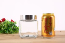 Transparent glass bottle household kitchen food melon seeds sealed jar round sugar jar storage tank large with lid