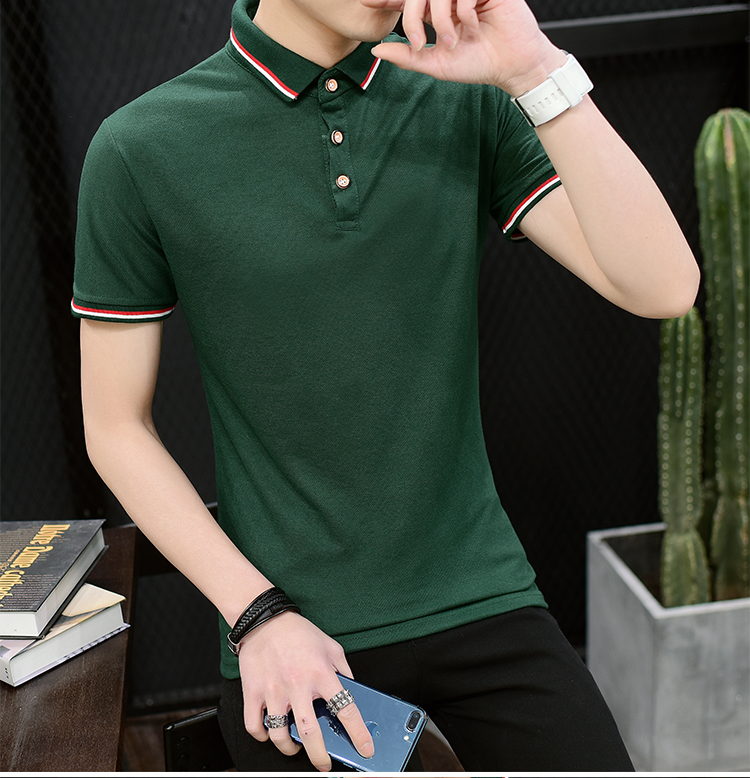Mùa hè kích thước lớn áo thun nam áo cotton ngắn tay kinh doanh Áo sơ mi nam nửa tay giản dị có cổ áo form rộng nam