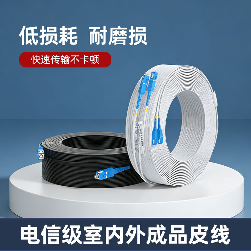 Fiber Optic Cable Indoor and Outdoor Single-Mode Dual-Core Fiber 1/2 Core Sc Home Modem Extension Cable Finished Product
