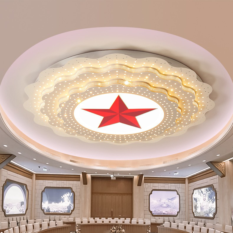 Five-Pointed Star Ceiling Lamp, Grand Hall Lamp, Office Conference Room Lamp, People's Grand Auditorium Lamp, Large-Sized Living Room Hall Lighting Fixtures Five-Pointed Star Ceiling Lamp, Grand Hall Lamp, Office Conference Room Lamp, People's Grand Auditorium Lamp, Large-Sized Living Room Hall Lighting Fixtures
