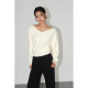 V-neck sweater for women loose long-sleeved pullover knitted sweater