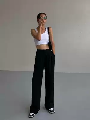 HUYIFAN wide leg pants women's high waist drape trousers 2021 summer style Korean version of loose straight tube trousers