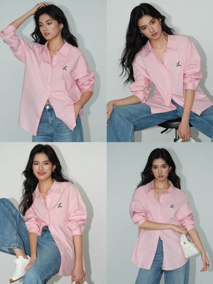 NEVA HU 白色长袖衬衫女宽松2025春秋新款设计感小众韩版百搭衬衣