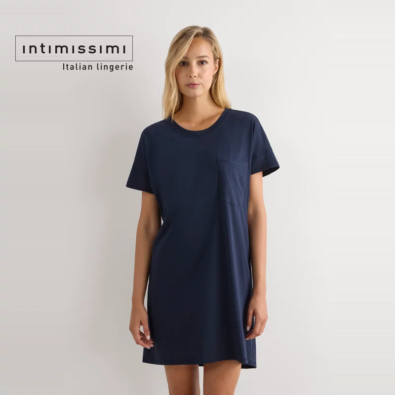 Intimissimi Supima® круглый вырез мягкий, комфортный и прохладный хлопковый домашний ночной халат PCN12A