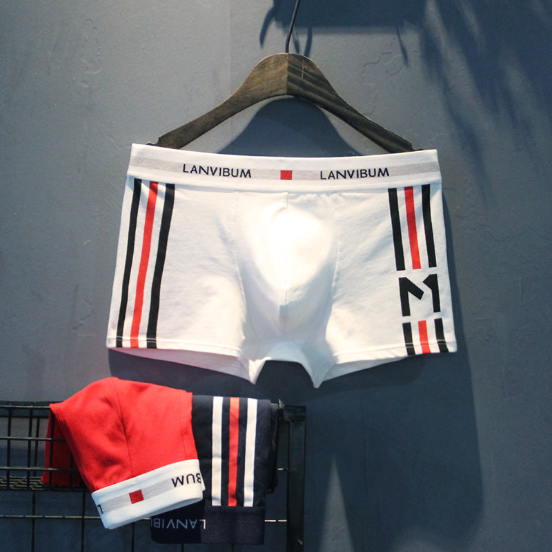 Three clothes in waist pure cotton U Convex Sacks Bag Big Four Corner Pants Business Fashion Trend Four-corner Streaks Big Safety Pants Underpants