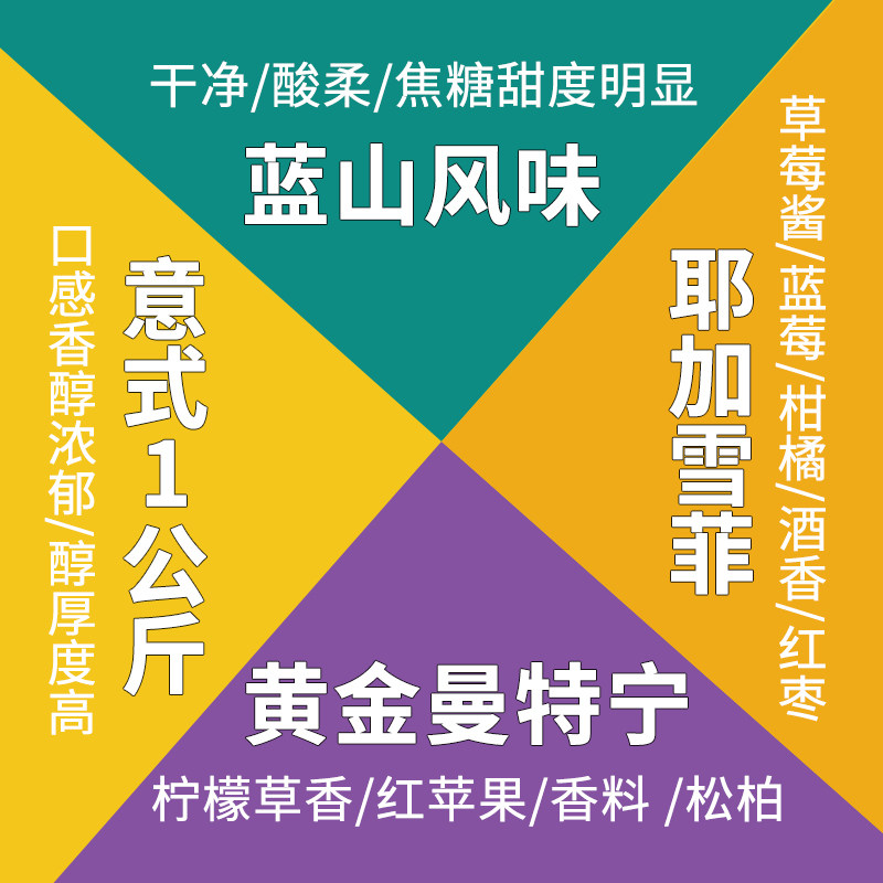 Lerton Imagery Collared coffee beans 1kg Blue Mountain Flavour Mantenines Yega Snowy Suit Black Coffee Powder Now Grinding