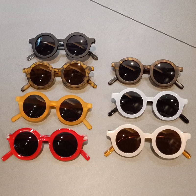Children's Sunglasses Baby Anti-UV Sunglasses Boys and Girls Retro Sunglasses Kids All-match Round Frame Glasses